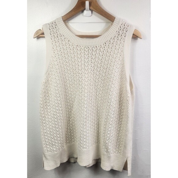 A New Day Sleeveless Knit Sweater Cream Size XXL NWT - Picture 2 of 7